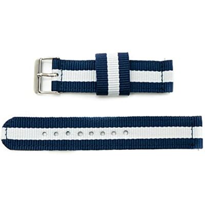 SYSTEM-S Bracelet 20 mm en nylon pour montre connectée Samsung Galaxy Watch 4 en bleu et blanc, bleu/blanc, Eine Grösse, Classique SYSTEM-S Bracelet 20 mm en nylon pour montre connectée Samsung Galaxy Watch 4 en bleu et blanc, bleu/blanc, Eine Grösse, Classique