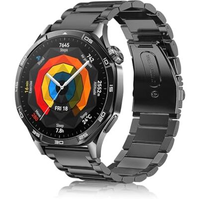 FINTIE Bracelet compatible avec Huawei Watch GT/Huawei Watch GT 2 46 mm/GT 2e/GT Active Smartwatch Bracelet de rechange réglable en acier inoxydable à dégagement rapide Noir, Acier inoxydable FINTIE Bracelet compatible avec Huawei Watch GT/Huawei Watch GT 2 46 mm/GT 2e/GT Active Smartwatch Bracelet de rechange réglable en acier inoxydable à dégagement rapide Noir, Acier inoxydable