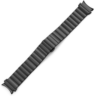 SYSTEM-S Bracelet de 20 mm en métal pour montre connectée Samsung Galaxy Watch 4 en noir, Métallique/noir, Eine Grösse, Classique SYSTEM-S Bracelet de 20 mm en métal pour montre connectée Samsung Galaxy Watch 4 en noir, Métallique/noir, Eine Grösse, Classique
