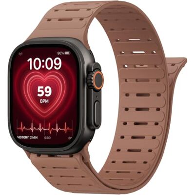 MoKo Magnetic Band Compatible with Apple Watch Ultra 4/3/2 49/46/45/44/42mm Patented Silicone Solo Loop Strap, Breathable Waterproof Wristband, for iWatch Series 12 11 10 9 8 7 6 5 4 Ultra SE 3, Women MoKo Magnetic Band Compatible with Apple Watch Ultra 4/3/2 49/46/45/44/42mm Patented Silicone Solo Loop Strap, Breathable Waterproof Wristband, for iWatch Series 12 11 10 9 8 7 6 5 4 Ultra SE 3, Women