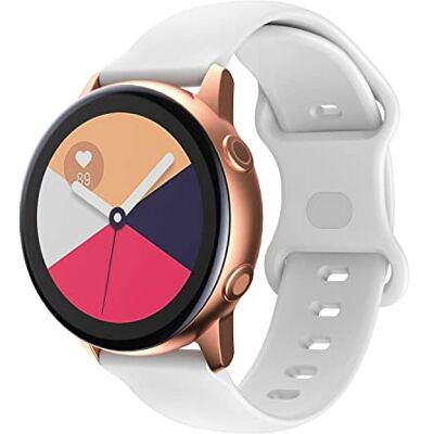 Cadorabo Bracelet silicone 20mm compatible avec Samsung Galaxy Watch 42mm / 3/4 / 5 / Sport en BLANC Bracelet de remplacement pour Huawei Watch 2 pour Nokia Steel uvm Cadorabo Bracelet silicone 20mm compatible avec Samsung Galaxy Watch 42mm / 3/4 / 5 / Sport en BLANC Bracelet de remplacement pour Huawei Watch 2 pour Nokia Steel uvm