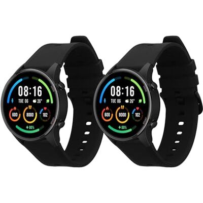 kwmobile Bracelets compatibles avec Xiaomi Mi Watch/Mi Watch Color Sport 2 bracelets de rechange en silicone Smartwatch ou tracker d'activité Noir/Bleu foncé, Large kwmobile Bracelets compatibles avec Xiaomi Mi Watch/Mi Watch Color Sport 2 bracelets de rechange en silicone Smartwatch ou tracker d'activité Noir/Bleu foncé, Large