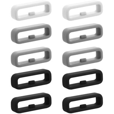 kwmobile 10x Boucle pour 20mm Smartwatch Strap (Universal) passant de montre Boucle de bracelet de montre connectée fitness tracker en silicone gris-noir-blanc kwmobile 10x Boucle pour 20mm Smartwatch Strap (Universal) passant de montre Boucle de bracelet de montre connectée fitness tracker en silicone gris-noir-blanc