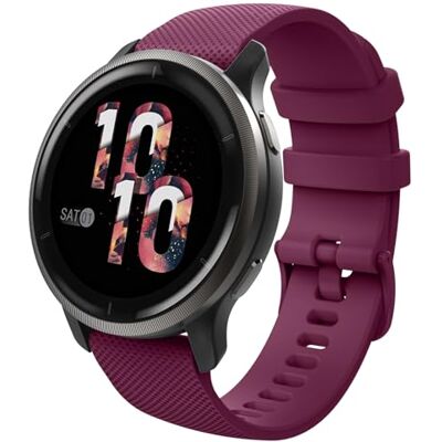 MoKo Strap Compatible with Garmin Vivoactive 4S/Venu 4 41mm/3S/2S/Forerunner 265S/255S/255S Music/Vivomove 3S, 18mm Soft Silicone Replacement Watch Band Sport Wristband, Wine Red MoKo Strap Compatible with Garmin Vivoactive 4S/Venu 4 41mm/3S/2S/Forerunner 265S/255S/255S Music/Vivomove 3S, 18mm Soft Silicone Replacement Watch Band Sport Wristband, Wine Red