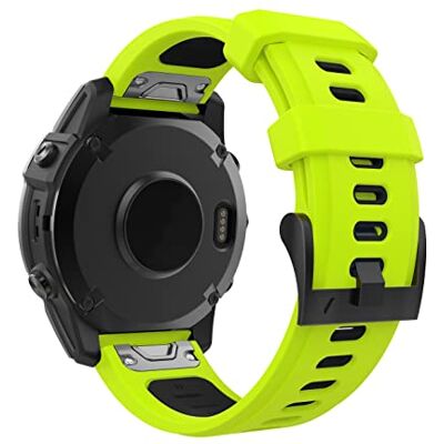 MoKo Watch Strap Compatible with Garmin Fenix 7/7 Pro/6/6 Pro/5/5 Plus/Forerunner 965/955/945/Instinct Solar/Instinct 2, Quick Fit 22mm Soft Silicone Replacement Band Sport Wristband, Lime/Black MoKo Watch Strap Compatible with Garmin Fenix 7/7 Pro/6/6 Pro/5/5 Plus/Forerunner 965/955/945/Instinct Solar/Instinct 2, Quick Fit 22mm Soft Silicone Replacement Band Sport Wristband, Lime/Black