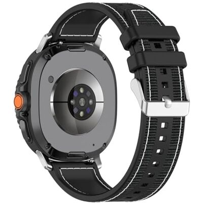 Wigento Bracelet hybride pour Samsung Galaxy Watch 9/8/8 Classic en nylon et silicone Wigento Bracelet hybride pour Samsung Galaxy Watch 9/8/8 Classic en nylon et silicone