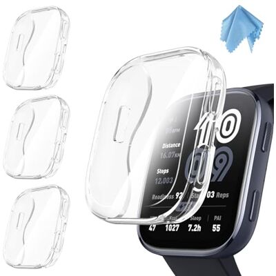 FINTIE Lot de 3 coques de protection compatibles avec Amazfit Bip 6 Protection d'écran en TPU souple Transparent FINTIE Lot de 3 coques de protection compatibles avec Amazfit Bip 6 Protection d'écran en TPU souple Transparent