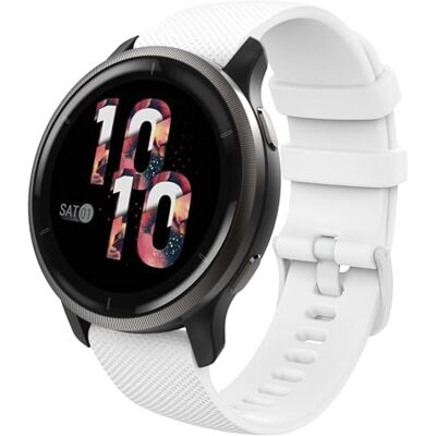 MoKo Strap Compatible with Garmin Vivoactive 4S/Venu 4 41mm/3S/2S/Forerunner 265S/255S/255S Music/Vivomove 3S, 18mm Soft Silicone Replacement Watch Band Sport Wristband, White MoKo Strap Compatible with Garmin Vivoactive 4S/Venu 4 41mm/3S/2S/Forerunner 265S/255S/255S Music/Vivomove 3S, 18mm Soft Silicone Replacement Watch Band Sport Wristband, White