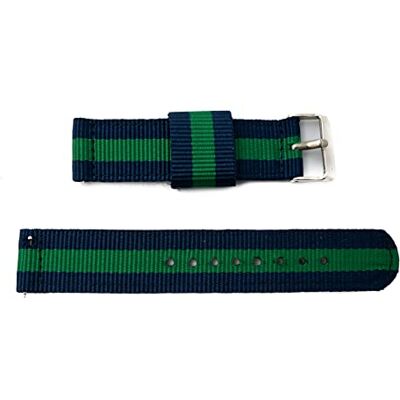 SYSTEM-S Bracelet 20 mm en nylon pour montre connectée Samsung Galaxy Watch 4 Bleu Vert, bleu/vert, Eine Grösse, Classique SYSTEM-S Bracelet 20 mm en nylon pour montre connectée Samsung Galaxy Watch 4 Bleu Vert, bleu/vert, Eine Grösse, Classique