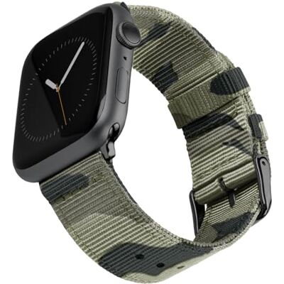 Archer Watch Straps Bracelets de Remplacement en Nylon pour Apple Watch (Camouflage Vert/Noir, 44/45/46/49mm) Archer Watch Straps Bracelets de Remplacement en Nylon pour Apple Watch (Camouflage Vert/Noir, 44/45/46/49mm)