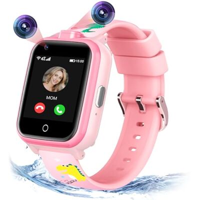 Jianyana 4G Montre intelligente étanche SOS pour enfants avec réveil, lecteur de musique de jeu, appareil photo, montre intelligente cadeau pour garçons et filles de 3 à 12 ans (rose) Jianyana 4G Montre intelligente étanche SOS pour enfants avec réveil, lecteur de musique de jeu, appareil photo, montre intelligente cadeau pour garçons et filles de 3 à 12 ans (rose)
