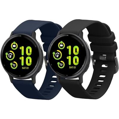 kwmobile Bracelet compatible avec Garmin vivoactive 5 / active 5 bracelet 2x bracelet de rechange en silicone pour fitness tracker kwmobile Bracelet compatible avec Garmin vivoactive 5 / active 5 bracelet 2x bracelet de rechange en silicone pour fitness tracker