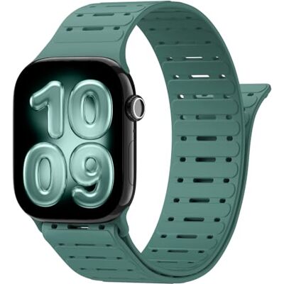 MoKo Magnetic Silicone Sport Band Compatible with Apple Watch 38/40/41/42mm Patented Soft Solo Loop Strap, Breathable Waterproof Wristband, for iWatch Series 12 11 10 9 8 7 6 5 4 SE 3/2/1 Women MoKo Magnetic Silicone Sport Band Compatible with Apple Watch 38/40/41/42mm Patented Soft Solo Loop Strap, Breathable Waterproof Wristband, for iWatch Series 12 11 10 9 8 7 6 5 4 SE 3/2/1 Women