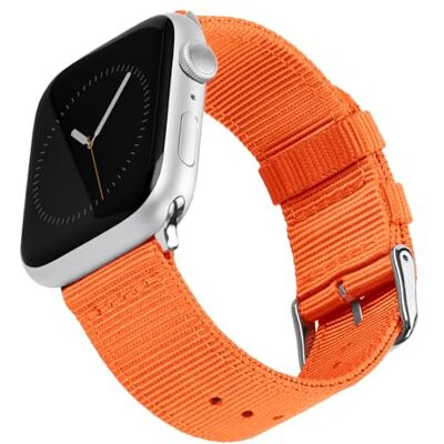 Archer Watch Straps Bracelets de Remplacement en Nylon pour Apple Watch (Orange/Acier Inoxydable, 44/45/46/49mm) Archer Watch Straps Bracelets de Remplacement en Nylon pour Apple Watch (Orange/Acier Inoxydable, 44/45/46/49mm)