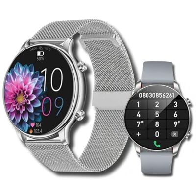 LUNIQUESHOP LSWATCH Montre Connectée Femme Avec Appel Bluetooth 1.6" HD Smartwatch Temperature, Oxygene Sanguin Tension, Fréquence Cardiaque, Podomètre Sommeil Météo 2 Bracelets IOS Android Gris LUNIQUESHOP LSWATCH Montre Connectée Femme Avec Appel Bluetooth 1.6" HD Smartwatch Temperature, Oxygene Sanguin Tension, Fréquence Cardiaque, Podomètre Sommeil Météo 2 Bracelets IOS Android Gris