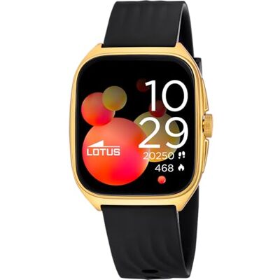 Lotus Montre Connectée Homme Femme Caoutchouc Noir Étanche IP65, Vocal IA, Contrôle Musique, Podomètre et Calories, Téléphone 50211/1 Ondas 2, Smartime 2nd Gen Lotus Montre Connectée Homme Femme Caoutchouc Noir Étanche IP65, Vocal IA, Contrôle Musique, Podomètre et Calories, Téléphone 50211/1 Ondas 2, Smartime 2nd Gen