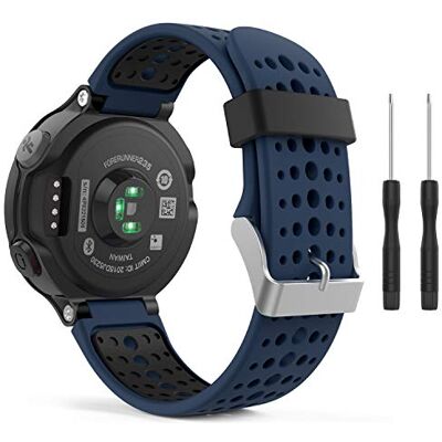 MoKo Bracelet Compatible avec Forerunner 235, Soft Silicone Replacement Watch Band fit Forerunner 235/235 Lite/220/230/620/630/735XT Montre intelligente MIDNIGHT BLUE & BLACK MoKo Bracelet Compatible avec Forerunner 235, Soft Silicone Replacement Watch Band fit Forerunner 235/235 Lite/220/230/620/630/735XT Montre intelligente MIDNIGHT BLUE & BLACK