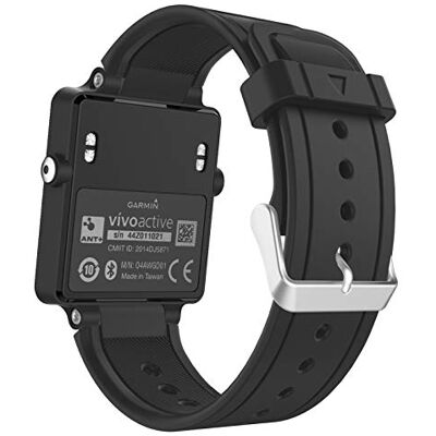 MoKo Bracelet de montre compatible avec Garmin Vivoactive Bracelet de rechange en silicone souple pour montre connectée Garmin Vivoactive Acetate Noir MoKo Bracelet de montre compatible avec Garmin Vivoactive Bracelet de rechange en silicone souple pour montre connectée Garmin Vivoactive Acetate Noir