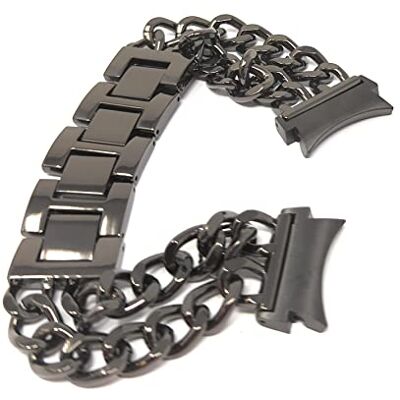 SYSTEM-S Bracelet de 20 mm en métal pour montre connectée Samsung Galaxy Watch 4 en noir, Métallique/noir, Eine Grösse, Classique SYSTEM-S Bracelet de 20 mm en métal pour montre connectée Samsung Galaxy Watch 4 en noir, Métallique/noir, Eine Grösse, Classique