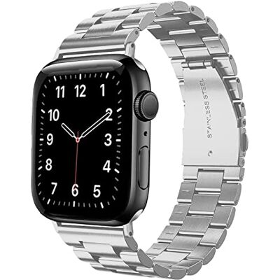 Cadorabo Bracelet en acier inoxydable compatible avec Apple Watch (Series 7/8) 45mm, (SE/Series 4/5/6) 44mm et (Series 1/2/3) 42mm en ARGENT Bracelet de remplacement adapté à votre smartwatch Cadorabo Bracelet en acier inoxydable compatible avec Apple Watch (Series 7/8) 45mm, (SE/Series 4/5/6) 44mm et (Series 1/2/3) 42mm en ARGENT Bracelet de remplacement adapté à votre smartwatch