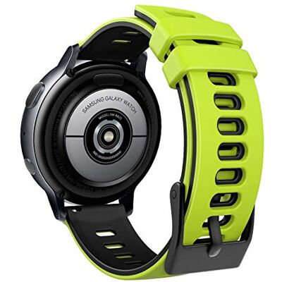 MoKo Bracelet Compatible avec Garmin Vivoactive 3/Forerunner 55/245/645/Venu/Venu 2 Plus/Sq/Vivomove Sport/Samsung Galaxy Watch 4, 20mm Bande de Montre de Remplacement en Silicone, Vert/Noir MoKo Bracelet Compatible avec Garmin Vivoactive 3/Forerunner 55/245/645/Venu/Venu 2 Plus/Sq/Vivomove Sport/Samsung Galaxy Watch 4, 20mm Bande de Montre de Remplacement en Silicone, Vert/Noir