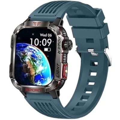 FFHAO Montre Huawei Militaire GPS Hommes Lampe Boussole Étanche Sport Extérieur Tracker Bluetooth Appel (Ceinture en Silicone Bleu) FFHAO Montre Huawei Militaire GPS Hommes Lampe Boussole Étanche Sport Extérieur Tracker Bluetooth Appel (Ceinture en Silicone Bleu)