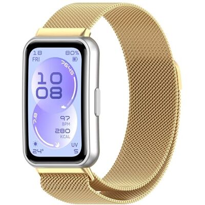 Wigento Bracelet milanais en métal pour Huawei Band 11/11 Pro, fermeture magnétique, réglable, confortable, élégant Wigento Bracelet milanais en métal pour Huawei Band 11/11 Pro, fermeture magnétique, réglable, confortable, élégant