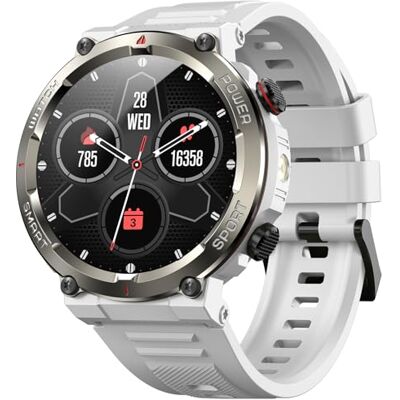 IOWODO Montre connectée pour homme Batterie 100 jours et éclairage Téléphonie Bluetooth IP68 étanche & boussole Écran tactile 1,45" 100 modes sportifs Fréquence cardiaque et analyse du IOWODO Montre connectée pour homme Batterie 100 jours et éclairage Téléphonie Bluetooth IP68 étanche & boussole Écran tactile 1,45" 100 modes sportifs Fréquence cardiaque et analyse du