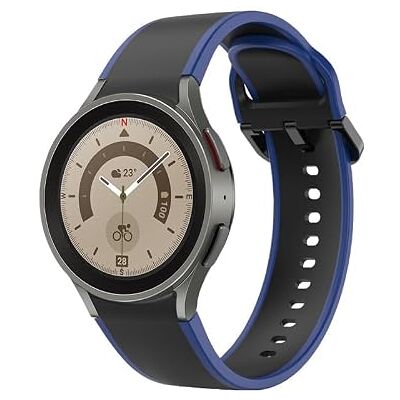 SYSTEM-S Bracelet 20mm en Silicone pour Samsung Galaxy Watch 5 4 Smartwatch Bleu Noir, Bleu + noir., Eine Grösse, Classique SYSTEM-S Bracelet 20mm en Silicone pour Samsung Galaxy Watch 5 4 Smartwatch Bleu Noir, Bleu + noir., Eine Grösse, Classique