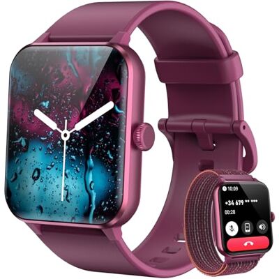Blackview Montre intelligente pour homme, femme, passer et répondre aux appels, 1,85 pouces, montre intelligente de fitness, moniteur de fréquence cardiaque, moniteur de sommeil, calculateurs pour Blackview Montre intelligente pour homme, femme, passer et répondre aux appels, 1,85 pouces, montre intelligente de fitness, moniteur de fréquence cardiaque, moniteur de sommeil, calculateurs pour