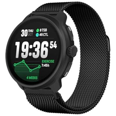Wigento Bracelet milanais magnétique en acier inoxydable pour Suunto Race 2 Noir Wigento Bracelet milanais magnétique en acier inoxydable pour Suunto Race 2 Noir