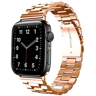 Cadorabo Bracelet en acier inoxydable compatible avec Apple Watch (Series 7/8) 41mm, (SE/Series4/5/6) 40mm et (Series 1/2/3) 38mm en OR ROSE Bracelet de remplacement adapté à votre smartwatch Cadorabo Bracelet en acier inoxydable compatible avec Apple Watch (Series 7/8) 41mm, (SE/Series4/5/6) 40mm et (Series 1/2/3) 38mm en OR ROSE Bracelet de remplacement adapté à votre smartwatch
