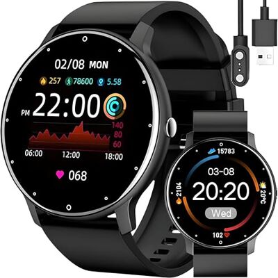 Retoo Smartwatch Smart Watch 45mm Montre à écran tactile Sport Band Fitness Bracelet Noir Montre Cadeau Appel Android iOS Hommes Femmes Noir, Argent Sterling, Argent sterling Retoo Smartwatch Smart Watch 45mm Montre à écran tactile Sport Band Fitness Bracelet Noir Montre Cadeau Appel Android iOS Hommes Femmes Noir, Argent Sterling, Argent sterling