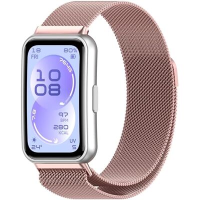 Wigento Bracelet milanais en métal pour Huawei Band 11/11 Pro, fermeture magnétique, réglable, confortable, élégant Wigento Bracelet milanais en métal pour Huawei Band 11/11 Pro, fermeture magnétique, réglable, confortable, élégant