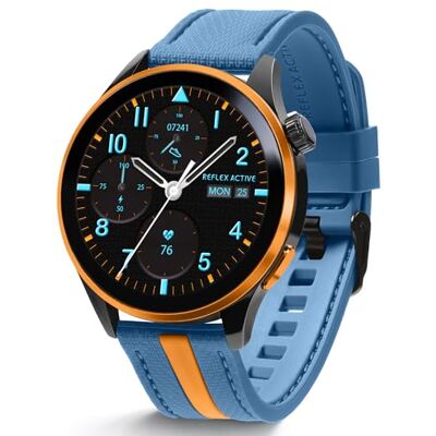Reflex Active Montre intelligente AMOLED Série 54 GPS Bleu et Orange Reflex Active Montre intelligente AMOLED Série 54 GPS Bleu et Orange