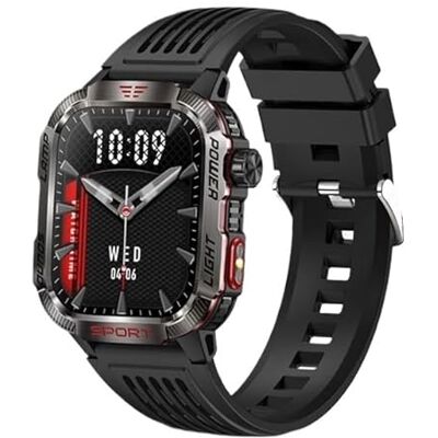 FFHAO Montre intelligente Huawei pour Xiaomi Militaire GPS Smart Watch Homme Lampe de Poche Boussole Étanche Sport Extérieur Tracker Bluetooth Appel Smart Watch (ceinture en silicone noire) FFHAO Montre intelligente Huawei pour Xiaomi Militaire GPS Smart Watch Homme Lampe de Poche Boussole Étanche Sport Extérieur Tracker Bluetooth Appel Smart Watch (ceinture en silicone noire)