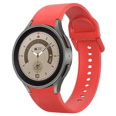 SYSTEM-S Bracelet de montre en silicone pour montre connectée Samsung Galaxy Watch 5 4 Rouge 20 mm, rouge, Eine Grösse, Classique SYSTEM-S Bracelet de montre en silicone pour montre connectée Samsung Galaxy Watch 5 4 Rouge 20 mm, rouge, Eine Grösse, Classique