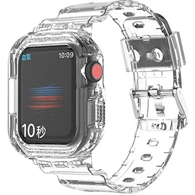 Cadorabo Bracelet en TPU compatible avec Apple Watch (Series 7/8) 45mm, (SE/Series 4/5 / 6) 44mm et (Series 1/2 / 3) 42mm en TRANSPARENT Bracelet de remplacement adapté à votre smartwatch Cadorabo Bracelet en TPU compatible avec Apple Watch (Series 7/8) 45mm, (SE/Series 4/5 / 6) 44mm et (Series 1/2 / 3) 42mm en TRANSPARENT Bracelet de remplacement adapté à votre smartwatch