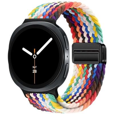 Wigento Bracelet en nylon avec fermeture magnétique pour Samsung Galaxy Watch 8/8 Classic Loop multicolore Wigento Bracelet en nylon avec fermeture magnétique pour Samsung Galaxy Watch 8/8 Classic Loop multicolore