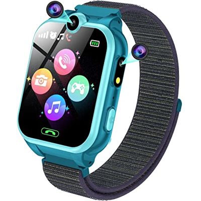 PTHTECHUS Montre connectée pour enfant 1,68" Avec appel SOS, 18 jeux, musique, appareil photo, réveil, lampe de poche, montre pour enfants, téléphone intelligente, cadeau PTHTECHUS Montre connectée pour enfant 1,68" Avec appel SOS, 18 jeux, musique, appareil photo, réveil, lampe de poche, montre pour enfants, téléphone intelligente, cadeau