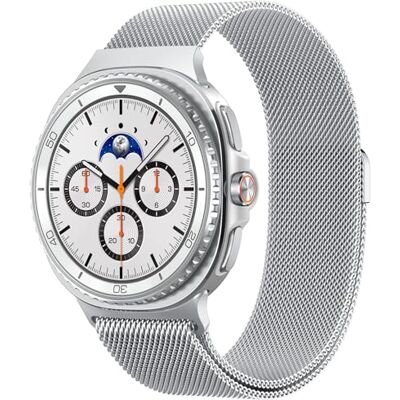 Spigen Metal Fit Bracelet pour Galaxy Watch 9/8/8 Classic Bracelet milanais en acier inoxydable avec fermoir magnétique pour Galaxy Watch (46/44/40 mm) Argent Spigen Metal Fit Bracelet pour Galaxy Watch 9/8/8 Classic Bracelet milanais en acier inoxydable avec fermoir magnétique pour Galaxy Watch (46/44/40 mm) Argent