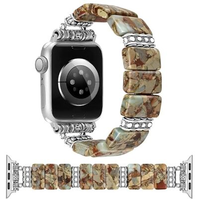 Wigento Bracelet en céramique pour Apple Watch 49 mm, 46 mm, 45 mm, 44 mm, pierre impériale de rechange marron Wigento Bracelet en céramique pour Apple Watch 49 mm, 46 mm, 45 mm, 44 mm, pierre impériale de rechange marron
