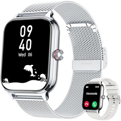LODIMEKE Montre Connectée Hommes/Femmes : Appel, Tension, Fréquence cardiaque, Sommeil, 1,96'' AI Sport 100+ modes, Calculatrice, Météo, Compatible iOS/Android LODIMEKE Montre Connectée Hommes/Femmes : Appel, Tension, Fréquence cardiaque, Sommeil, 1,96'' AI Sport 100+ modes, Calculatrice, Météo, Compatible iOS/Android