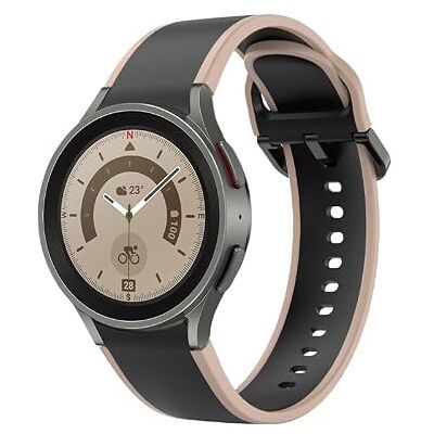 SYSTEM-S Bracelet 20mm en Silicone pour Samsung Galaxy Watch 5 4 Smartwatch Beige Noir, Beige + noir, Eine Grösse, Classique SYSTEM-S Bracelet 20mm en Silicone pour Samsung Galaxy Watch 5 4 Smartwatch Beige Noir, Beige + noir, Eine Grösse, Classique