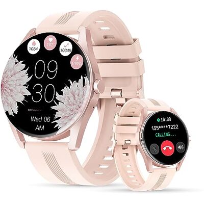 LUNIQUESHOP LSTIME Montre Connectée Femme Assistant Vocal SOS Appel Bluetooth 1.70'' Smartwatch Oxygene Sanguin Tension Fréquence Cardiaque Podomètre Sommeil Musique Bracelet Intelligent iOS/Android LUNIQUESHOP LSTIME Montre Connectée Femme Assistant Vocal SOS Appel Bluetooth 1.70'' Smartwatch Oxygene Sanguin Tension Fréquence Cardiaque Podomètre Sommeil Musique Bracelet Intelligent iOS/Android