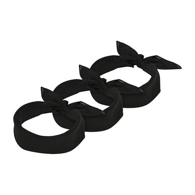 Urban Classics Bandana 3-Pack Bandeau Unisexe Black/Black One Size, Néron (noir/noir), Taille unique Urban Classics Bandana 3-Pack Bandeau Unisexe Black/Black One Size, Néron (noir/noir), Taille unique