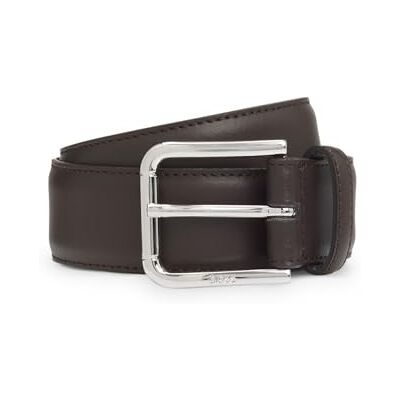 Boss Ceinture en cuir Navya-St Sz35 pour homme de fabrication italienne avec boucle logo, marron foncé, 105 Boss Ceinture en cuir Navya-St Sz35 pour homme de fabrication italienne avec boucle logo, marron foncé, 105