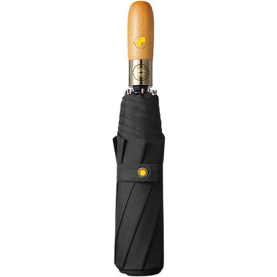 ZoRHac Parapluie de voyage pliant coupe-vent compact, 8 baleines, poignée en bois véritable, ouverture et fermeture automatiques for hommes et femmes (Color : Black) ZoRHac Parapluie de voyage pliant coupe-vent compact, 8 baleines, poignée en bois véritable, ouverture et fermeture automatiques for hommes et femmes (Color : Black)