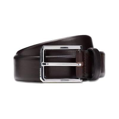 Boss Ceinture Caleb Sz35 pour homme en cuir italien avec boucle en métal poli, marron foncé, 110 Boss Ceinture Caleb Sz35 pour homme en cuir italien avec boucle en métal poli, marron foncé, 110