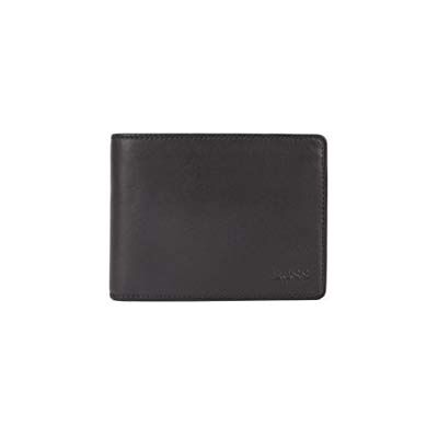 HUGO BOSS Hommes Arezzo Portefeuille à deux volets en cuir lisse, avec poche pour la monnaie, Noir, 1x1x1 centimeters (B x H x T) HUGO BOSS Hommes Arezzo Portefeuille à deux volets en cuir lisse, avec poche pour la monnaie, Noir, 1x1x1 centimeters (B x H x T)